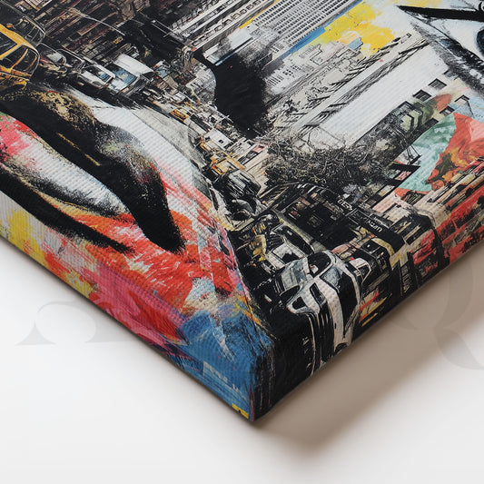 Abstract Cityscape Canvas Wall Artwork (Ready to Ship)