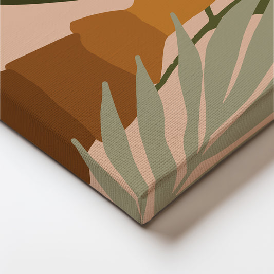 Embracing Sunlit Serenity Amidst Verdant Leaves and Warm Earth Tones Boho Art