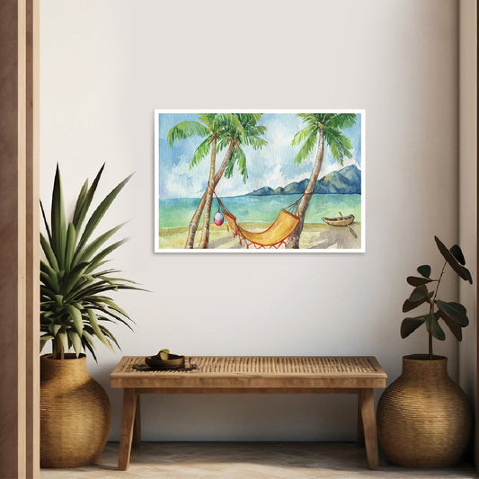 Beach Hammock Bliss Canvas Wall Painting