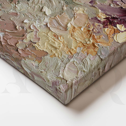 Textured Sage and Burgundy Abstract Canvas Artwork