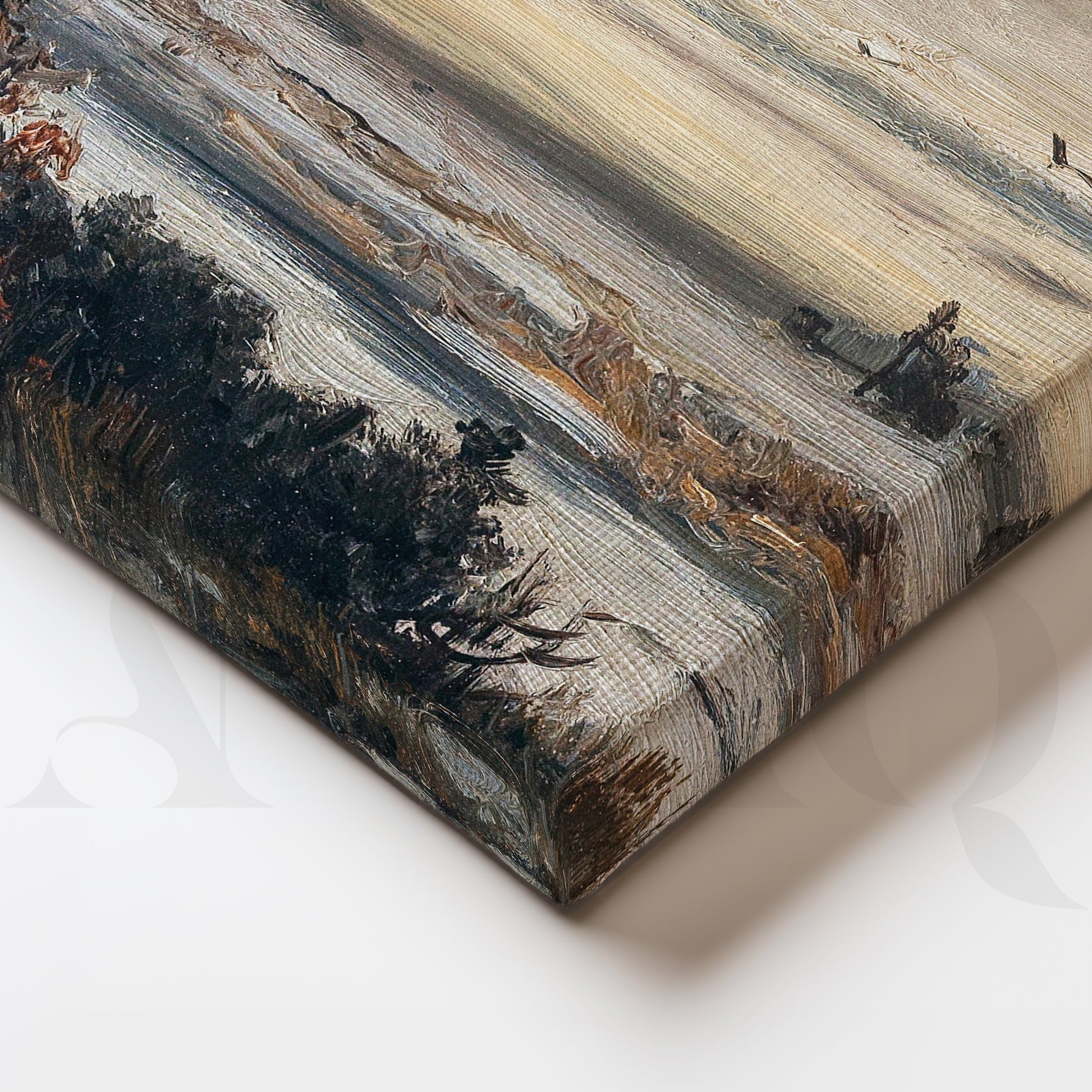 Moody Winter Countryside Gallery Wall – Set of 3 Atmospheric Landscape Artworks - 18 x 24 Inches for Living Room