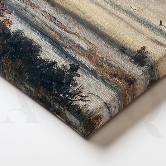 Moody Winter Countryside Gallery Wall – Set of 3 Atmospheric Landscape Artworks - 18 x 24 Inches for Living Room