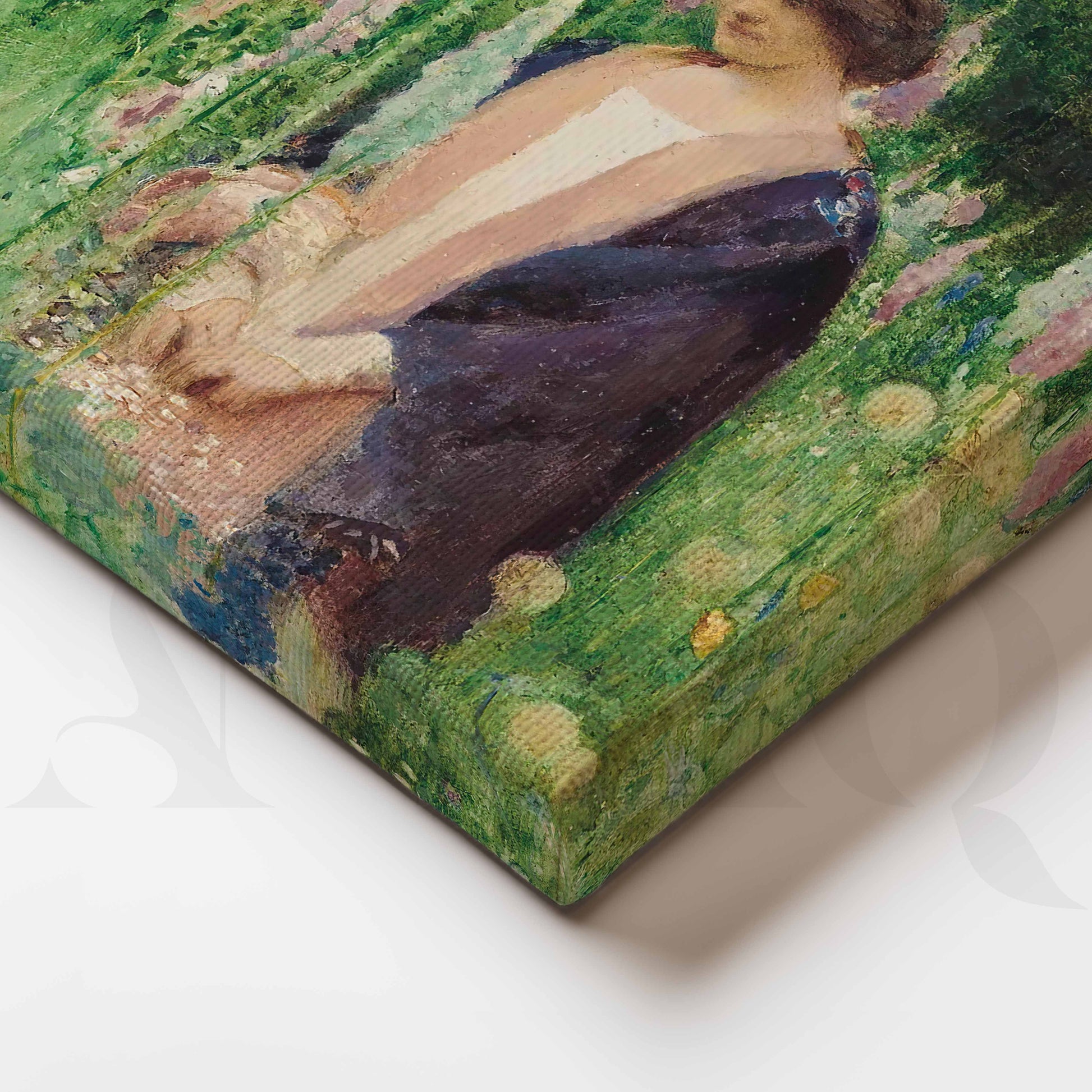 Vintage Floral Garden Woman Canvas Artwork for Living Room