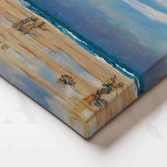 Serene Coastal Shoreline Gallery Wall – Set of 3 Impressionist Beach Artworks - 18 x 24 Inches for Entryway/Hallway