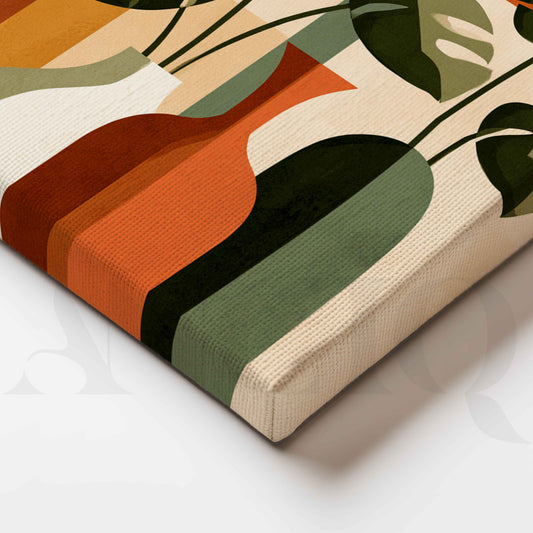 Earthy Botanical Vases – Minimalist Boho Plant Canvas Artwork