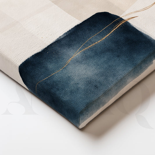 Midnight Blue Fluid Abstraction Gallery Wall – Set of 3 Contemporary Artworks - 18 x 24 Inches