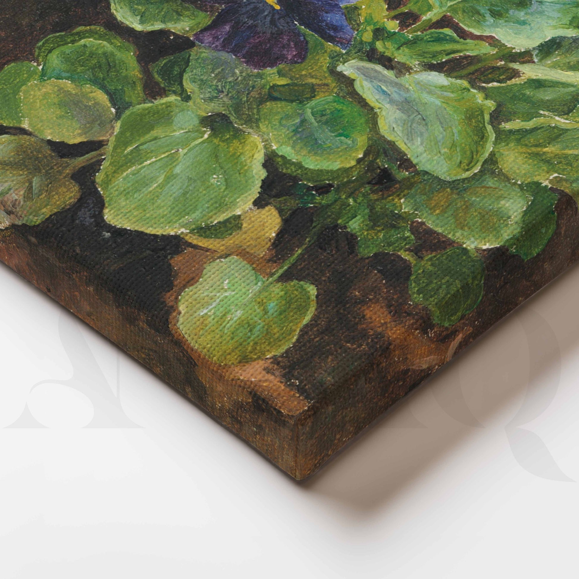 Vintage Pansy Floral Canvas Artwork for Stylish Bedroom