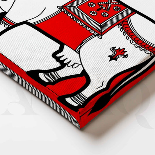 Sacred Cow Traditional Madhubani Canvas Artwork