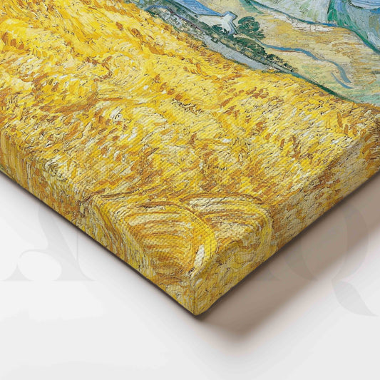 Golden Wheat Field Under the Sun Post-Impressionist Canvas Artwork