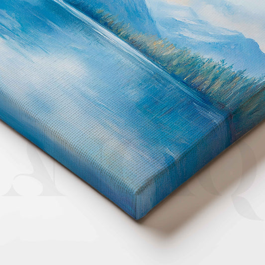Framed Alpine Lake Canvas Artwork