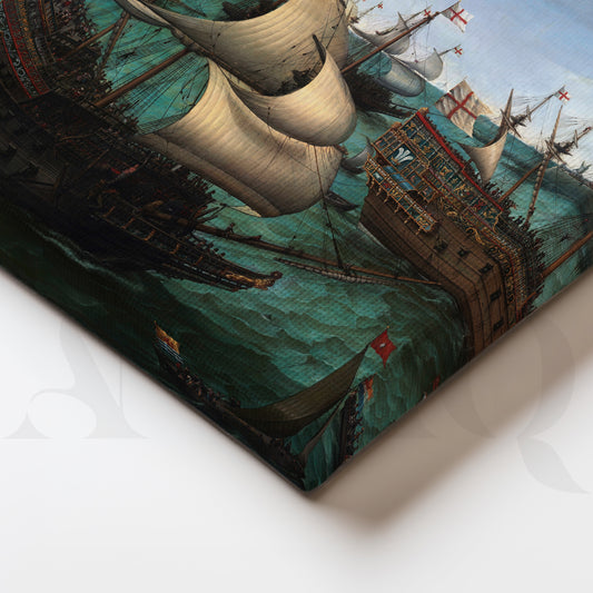 Historic Naval Fleet Gallery Wall – Set of 3 Classic Maritime Artworks - 18 x 24 Inches for Entryway/Hallway