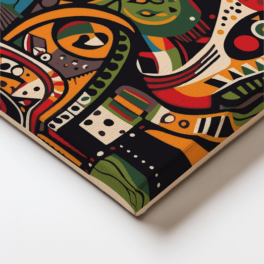Vibrant Abstract Faces in a Fusion of Patterns and Colors
