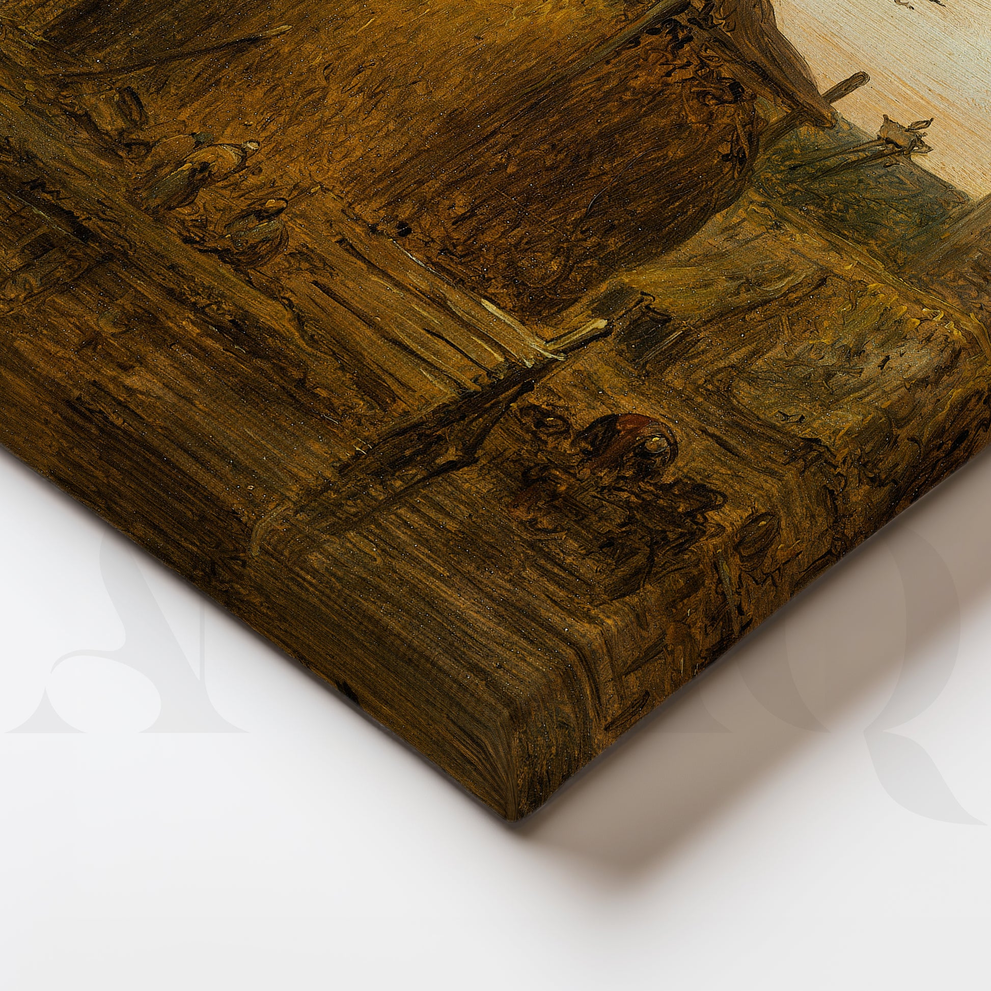Vintage Riverside Village Gallery Wall – Set of 3 Classic Landscape Artworks - 18 x 24 Inches for Stylish Bedroom