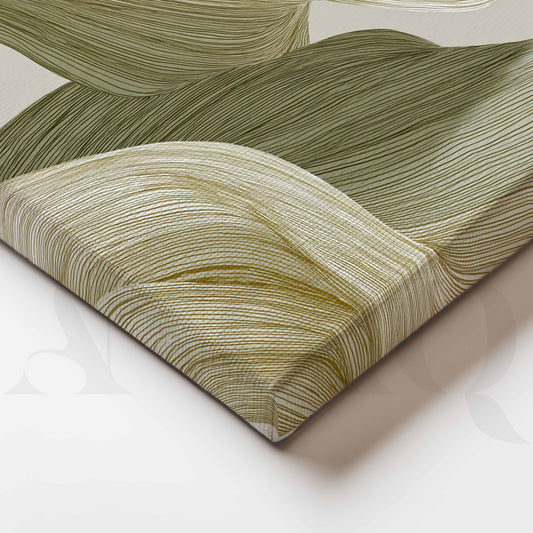 Olive and Ivory Organic Abstract Canvas Artwork