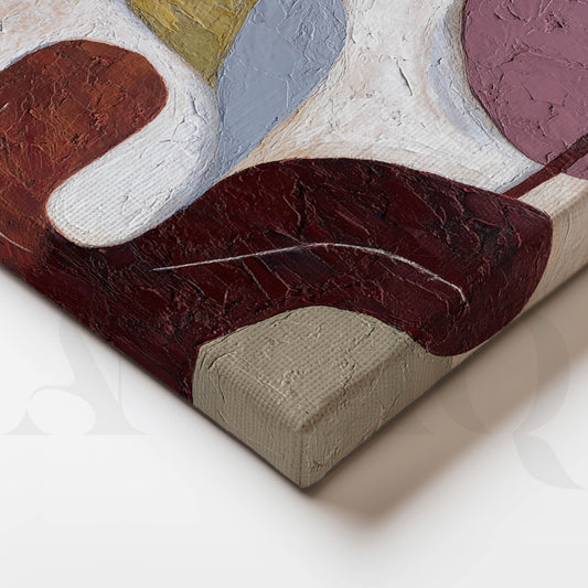 Textured Burgundy and Mauve Abstract Canvas Artwork