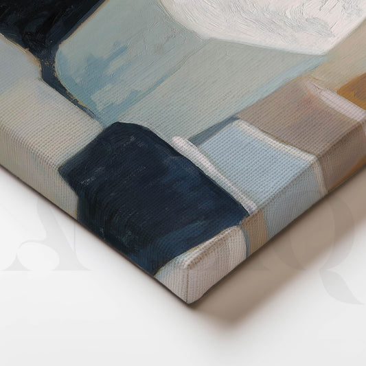 Soft Blue and Neutral Abstract Canvas Artwork