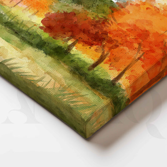 Autumn Garden Landscape Canvas Artwork