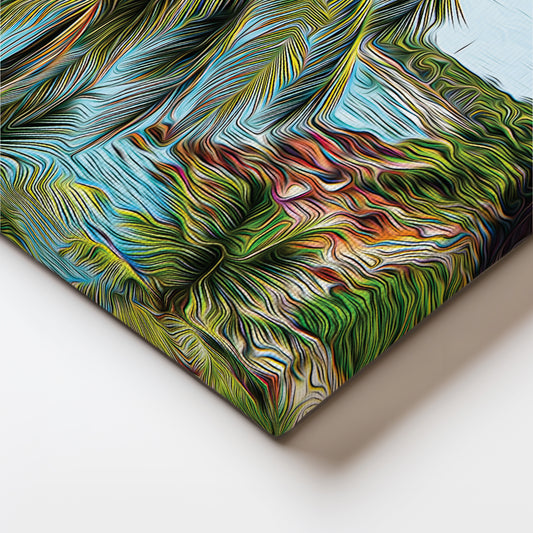 Beach Breezy Palms Canvas Wall Painting