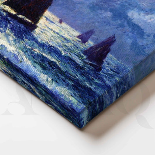 Henri Moret Stormy Sailboats Seascape Canvas Artwork