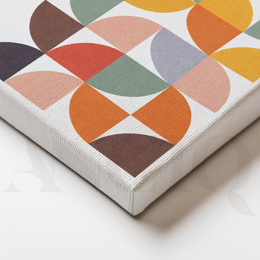 Retro Geometric Harmony Gallery Wall – Set of 3 Modern Abstract Artworks - 18 x 24 Inches for Living Room