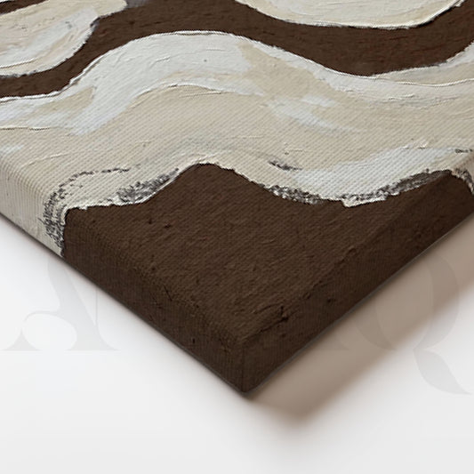 Brown White Flow Abstract Gallery Wall Set of 2