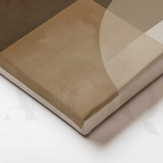 Minimal Brown and Beige Geometric Abstract Canvas Artwork