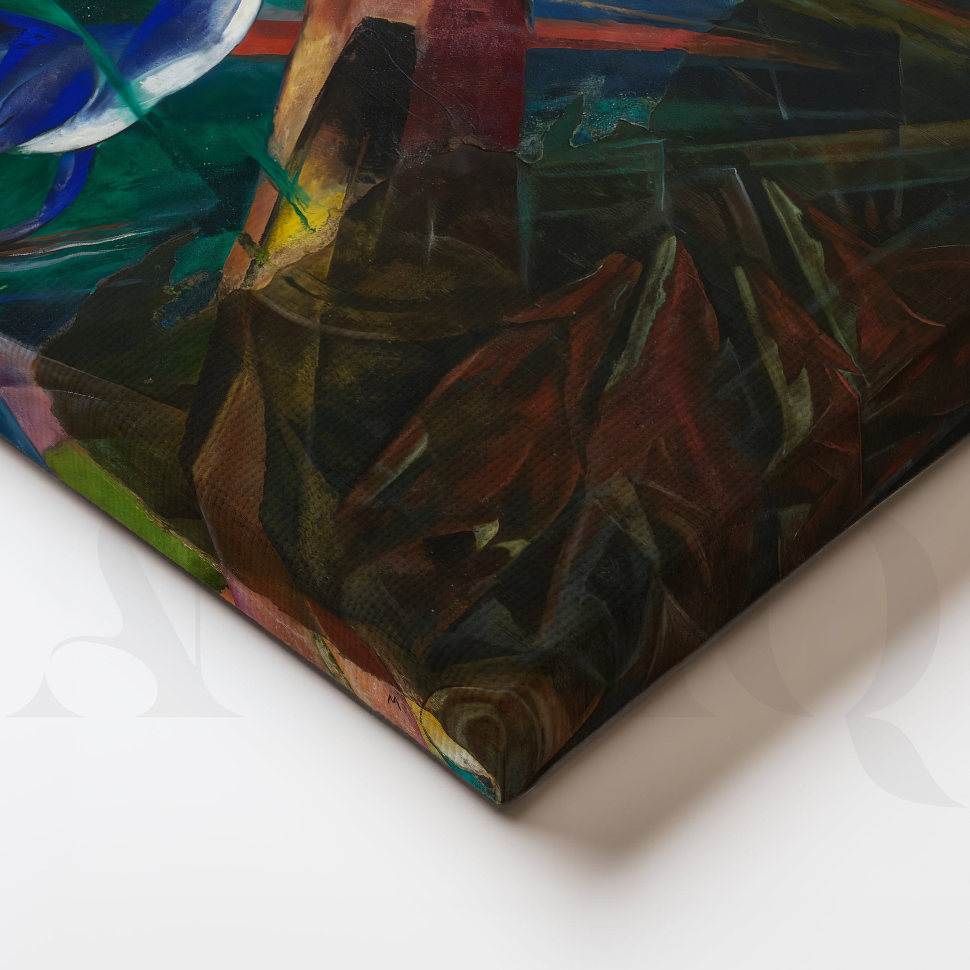 Dynamic Expressionist Canvas Artwork for Living Room