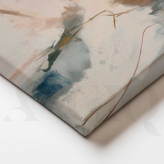 Soft Neutral Abstract Landscape Canvas Artwork