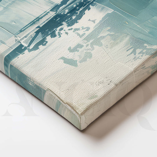 Teal Brush Abstract Gallery Wall Canvas Artwork Set of 3 - 18 x 24 Inches