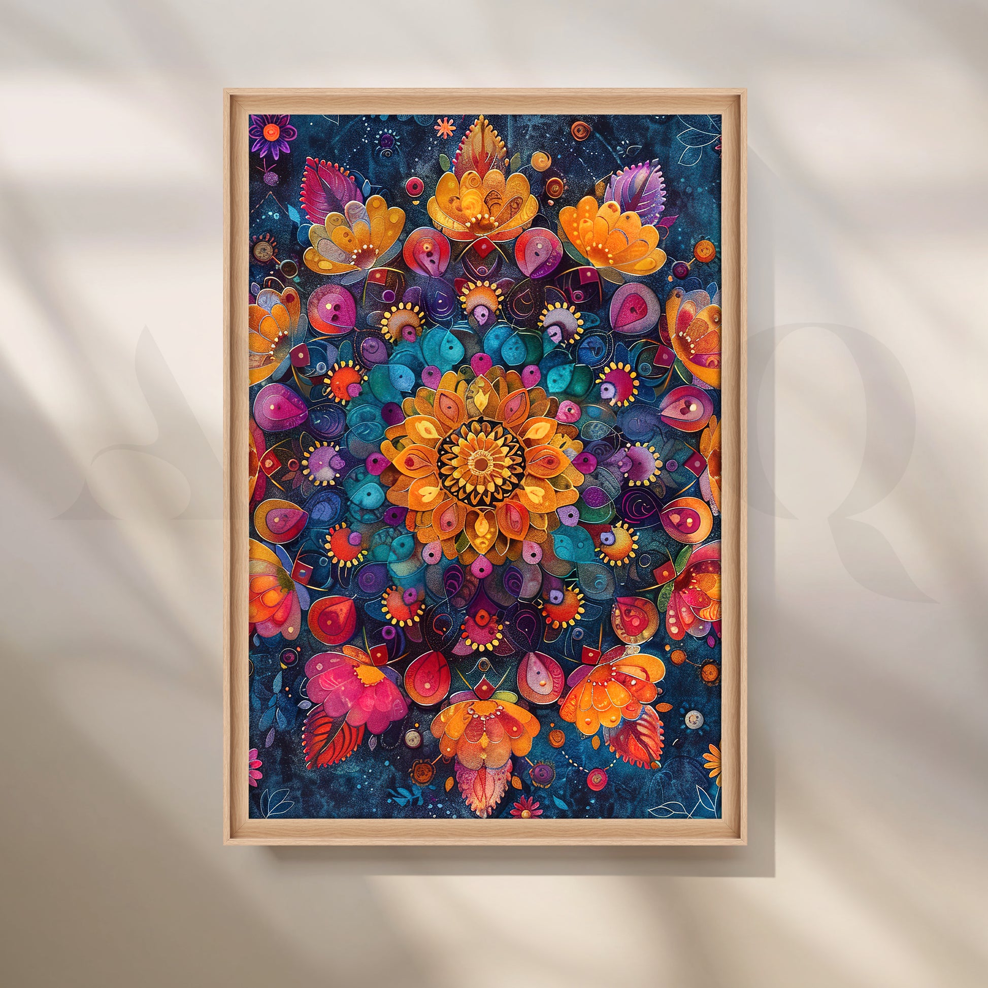 Mystic Mandala Bloom Canvas Artwork