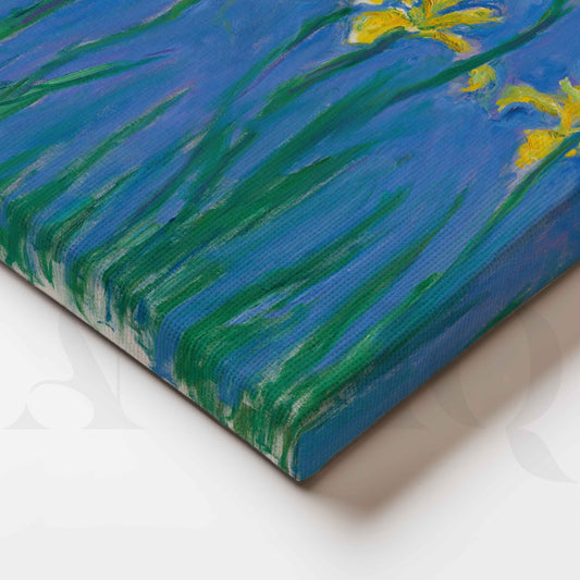 Yellow Iris Floral Impressionist Canvas Artwork