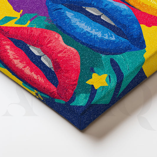 Vibrant Pop Lips Gallery Wall – Set of 3 Pop Art Canvas Artworks