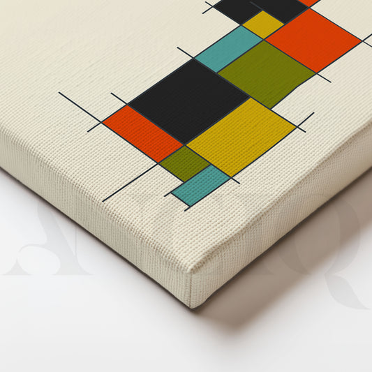 Modular Grid Abstract Gallery Wall Artwork Set of 3