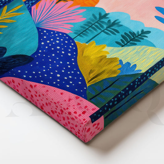 Abstract Tropical Landscape Canvas Wall Artwork (Ready to Ship)