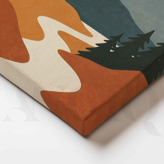 Anciq Minimalist Mountain Sunset Canvas Artwork