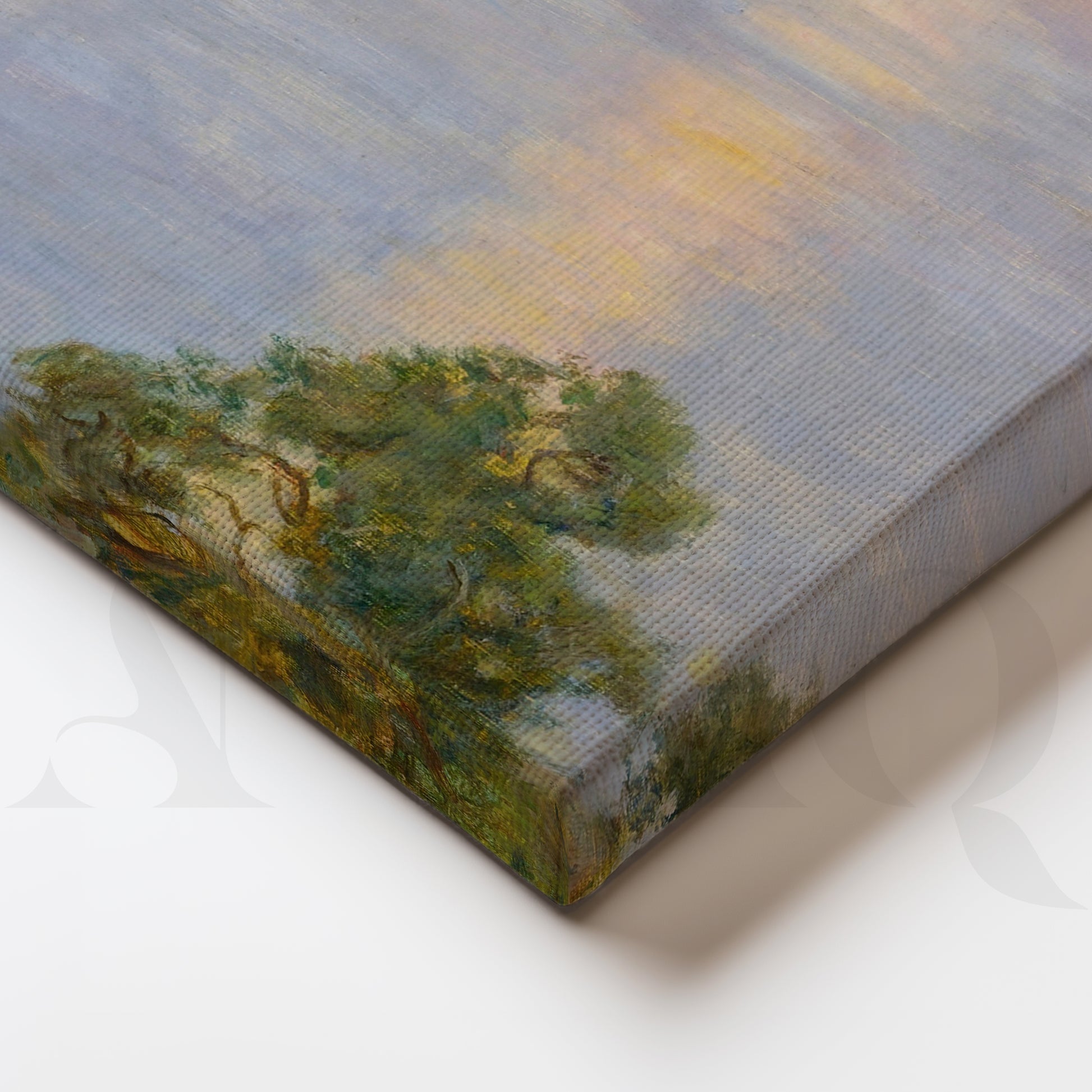Pastoral Sunset Figures Gallery Wall – Set of 3 Impressionist Landscape Artworks - 18 x 24 Inches for Stylish Bedroom