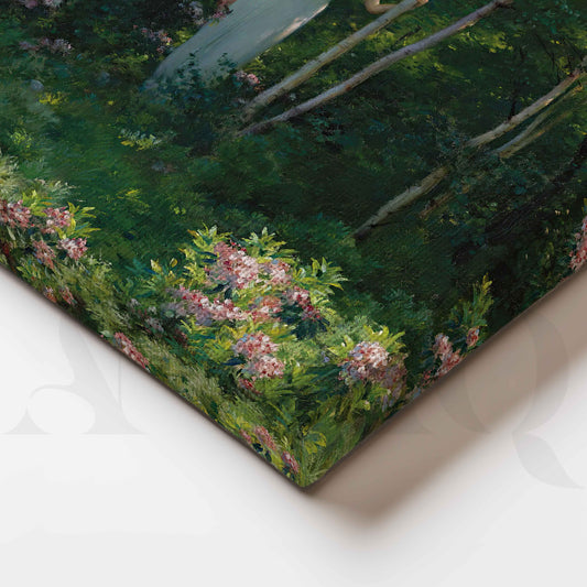 Woman in Garden Impressionist Canvas Artwork for Stylish Bedroom
