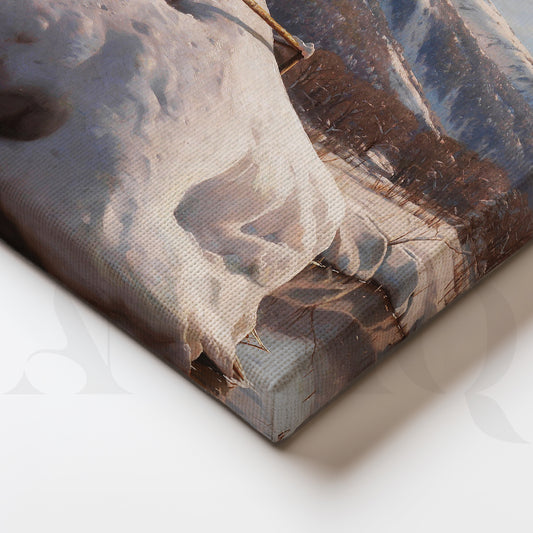 Snowy Alpine River Landscape Gallery Wall – Set of 3 Winter Nature Artworks - 18 x 24 Inches for Living Room