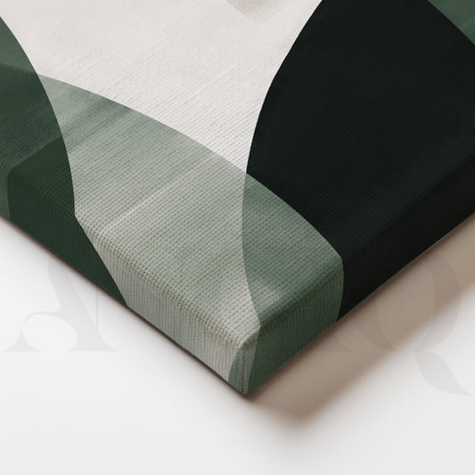 Deep Green Geometric Flow Gallery Wall – Set of 3 Abstract Artworks - 18 x 24 Inches for Living Room
