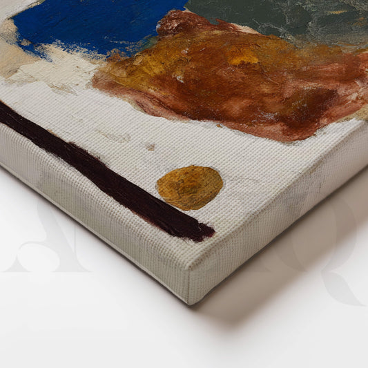 Organic Blue and Earth Tone Abstract Canvas Artwork