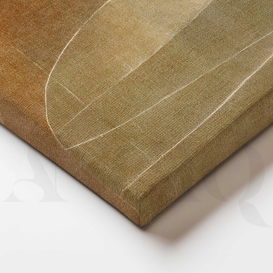 Earthy Neutral Abstract Canvas Artwork with Flowing Line Forms