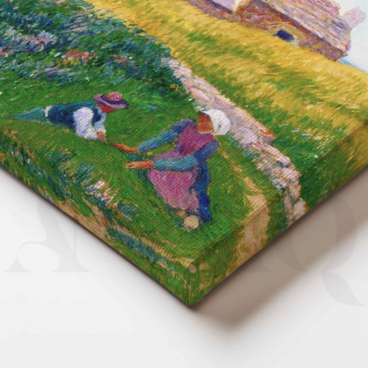 Coastal Cottage Landscape Canvas Artwork