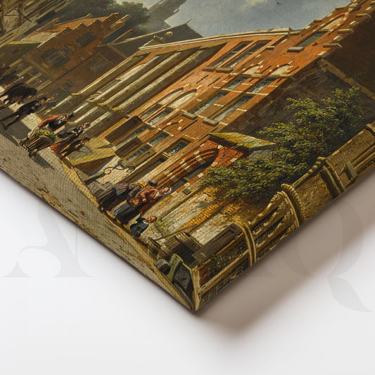 Vintage European Street Canvas Artwork for Hallway & Office Décor