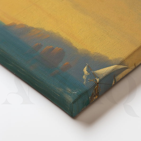 Golden Horizon Sailing Ships Gallery Wall – Set of 3 Classic Seascape Artworks - 18 x 24 Inches