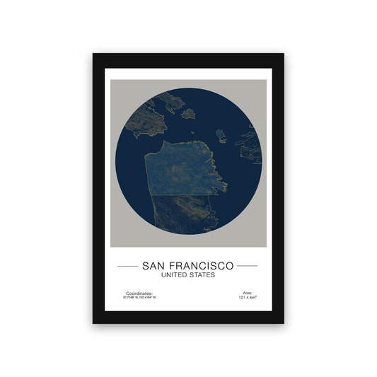 Black & White: A Bold Depiction of San Francisco Canvas Wall Framed Poster