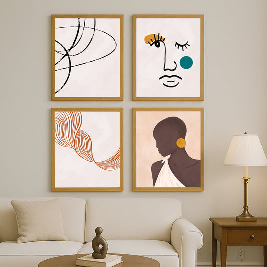 Minimalist Earthy Tones Gallery Walls