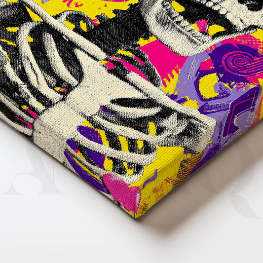 Neon Skull Pop Trio Gallery Wall – Set of 3 Pop Art Canvas Artworks