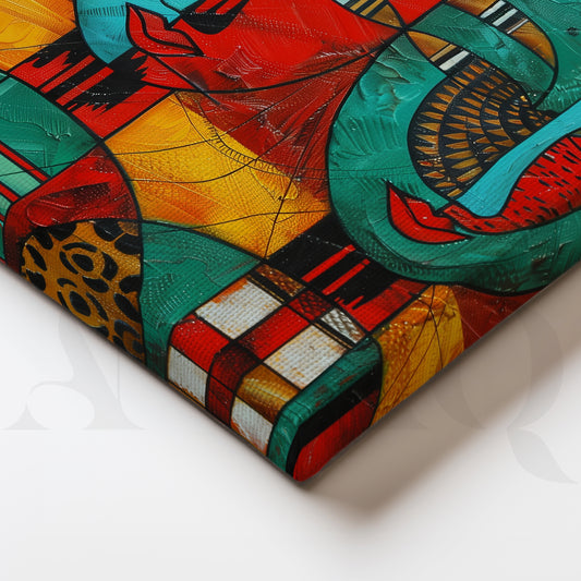 Tribal Faces Fusion Gallery Wall – Set of 3 Artworks