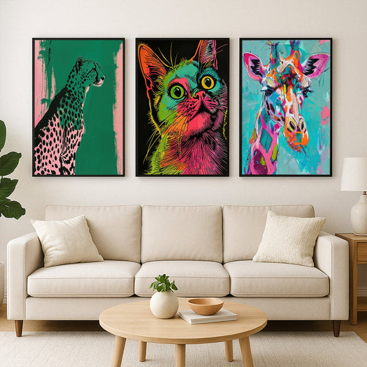 Pop Neon Animal Wall Poster