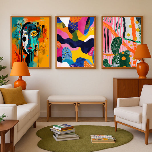 Color Pop Abstract Gallery Walls